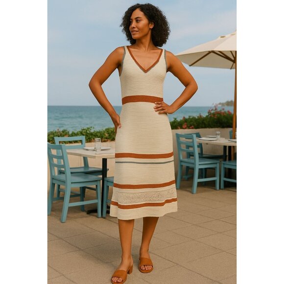 Absolutely Famous Dresses & Skirts - NEW Absolutely Famous Crochet Midi Dress Sz XL Summer Boho Gypsy Knit Sundress